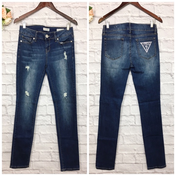 Guess Denim - Guess distressed jeans medium rise skinny Sarah